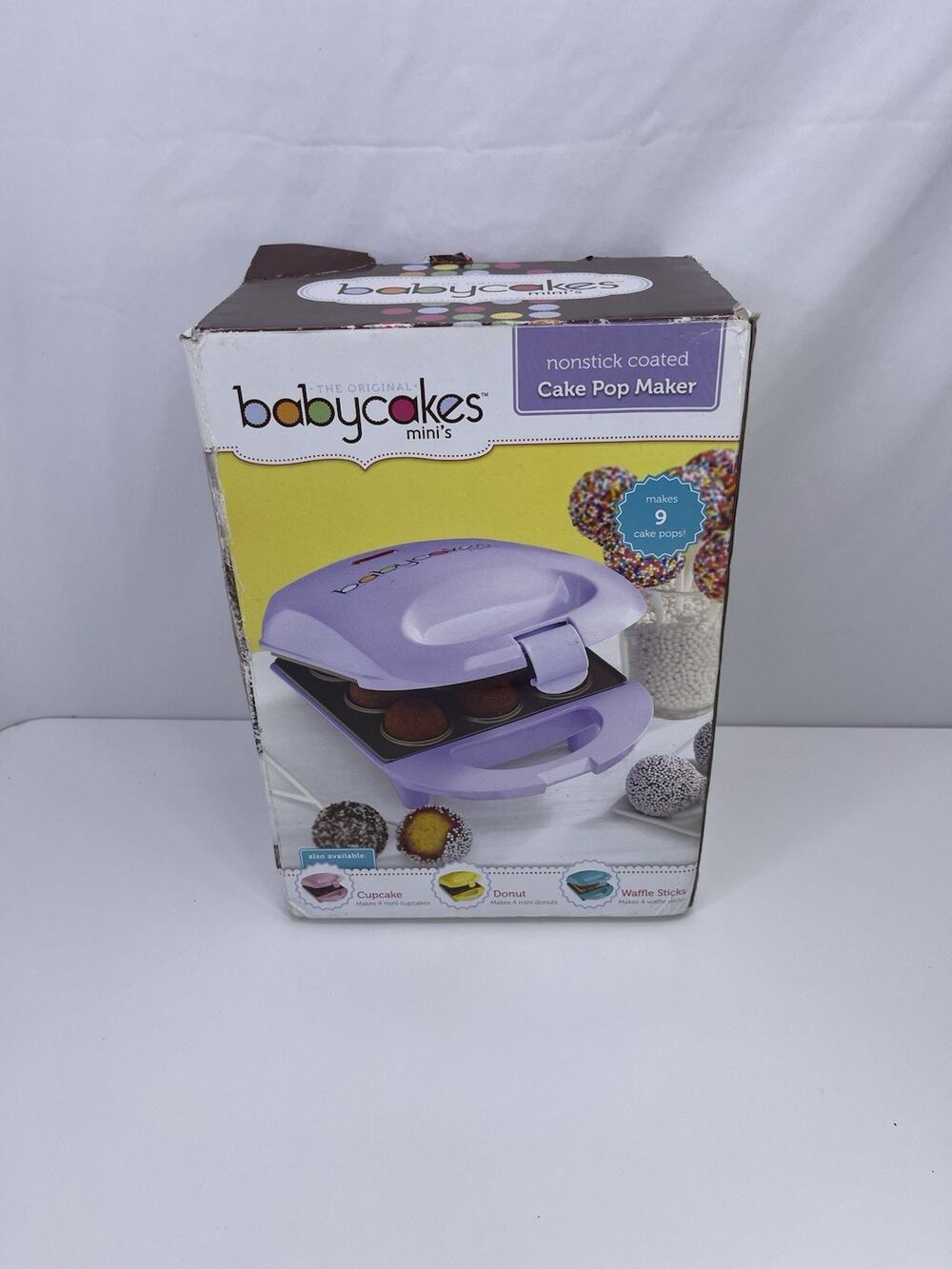 Babycakes Mini Cake Pop Maker Nonstick Coated Purple Makes 9 Cake Pops w/ Box